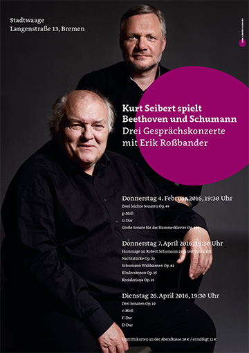Plakate für die Gesprächskonzerte mit Kurt Seibert und Erik Roßbander