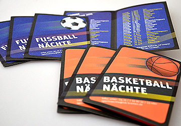Faltblätter für die Fußball- und Basketballnächte 2016