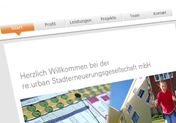 Homepage re.urban Stadterneuerungsgesellschaft mbH